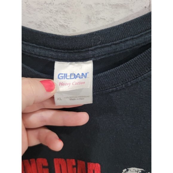 Vintage Graphic T-shirt Robo Bears The Walking Dead Size XL Gildan Graveyard - Picture 8 of 9